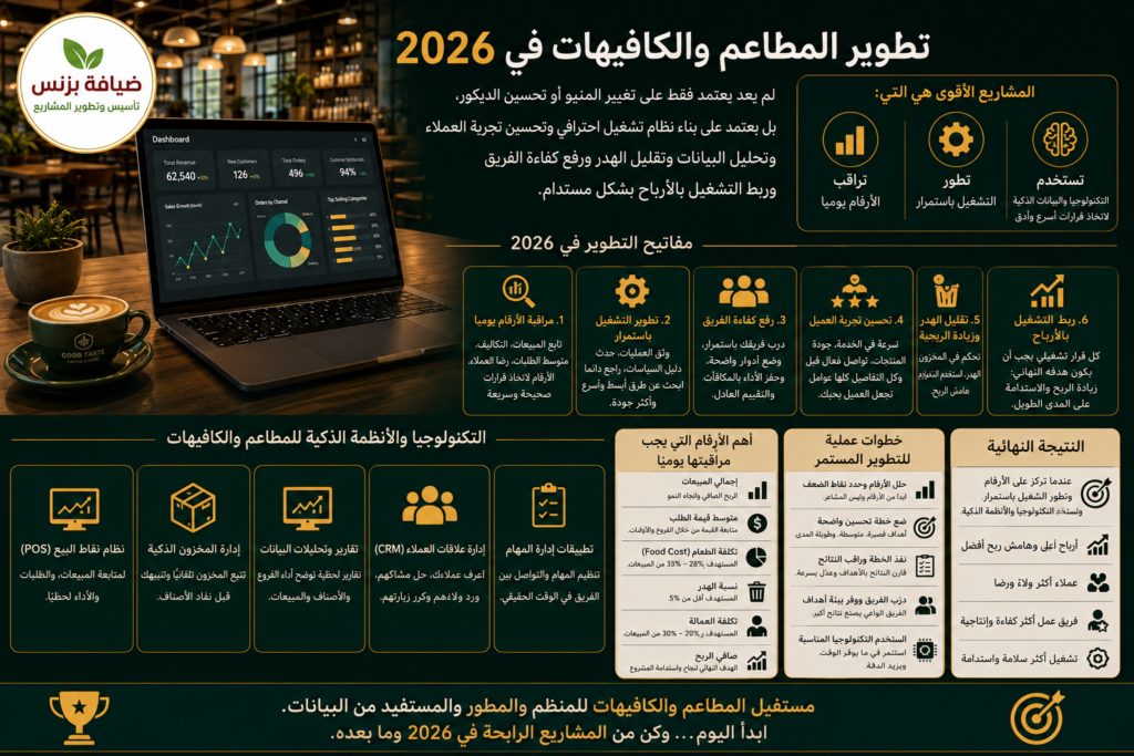 تطوير المطاعم والكافيهات وزيادة الأرباح في2026